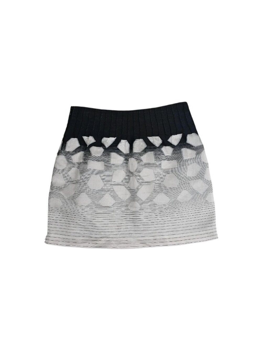 Diane von Furstenberg Seira Mini Skirt Womens 6 Black White Hexagon Geometric